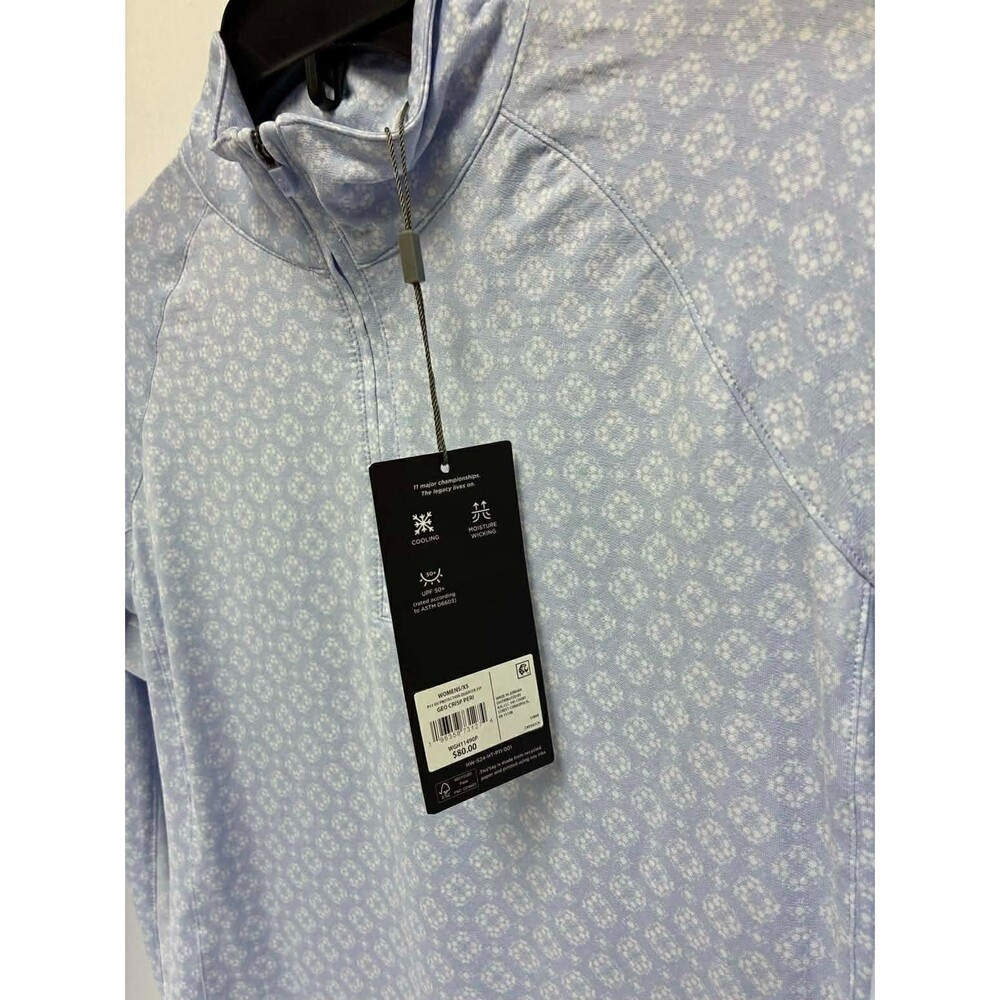Walter Hagen Womens P11 UV Protection Quarter Zip Geo Crisp Periwinkle XS - Picture 3 of 7